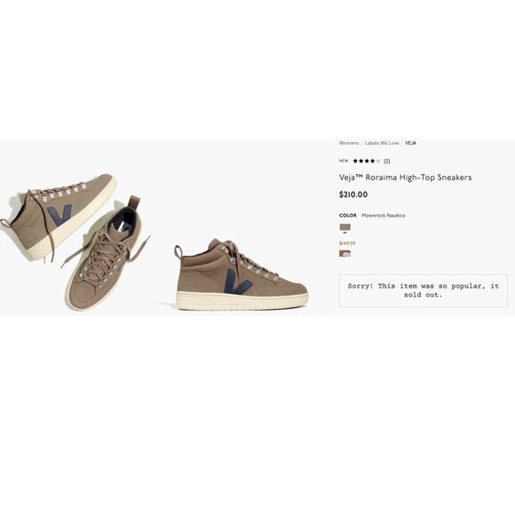 Veja Roraima High Top Suede Sneakers - Picture 2 of 7